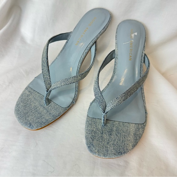 GOOD AMERICAN denim mule sandal in indigo 8.5 - Picture 8 of 10